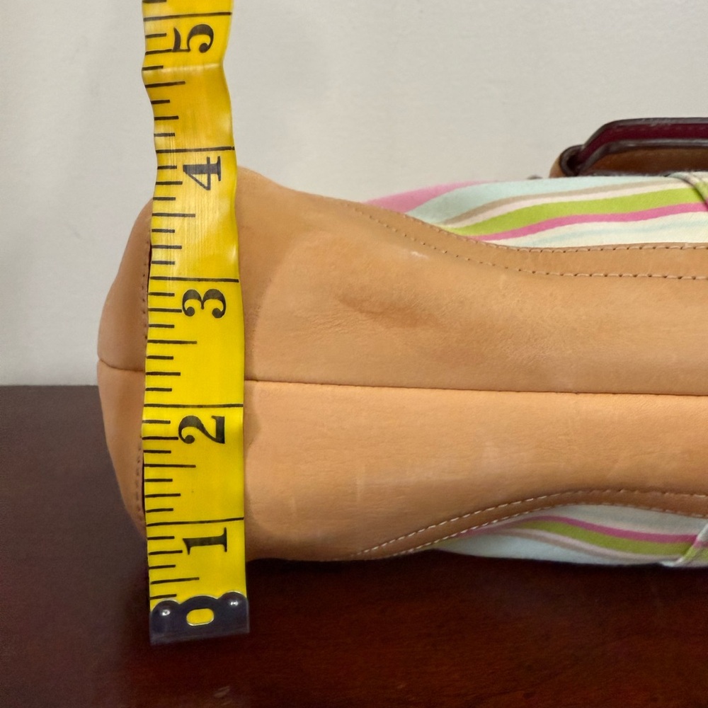 Coach Vintage Twill Soho Pink Multicolor Striped Top Handle Bag - Picture 6 of 13